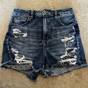 American Eagle stretchy denim shorts, size 10